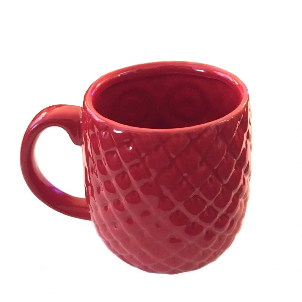 Red Embossed Night Owl Coffee Mug- Ceramic 20 Oz.